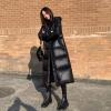 ZXCL Women's Black Glossy Hooded Winter Parka, Loose Long Jacket, XXL 62.5–67.5 kg view 2