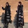 ZXCL Women's Black Glossy Hooded Winter Parka, Loose Long Jacket, XXL 62.5–67.5 kg view 3