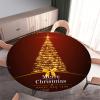 Morbuy Round Christmas Tablecloth, Washable, 3D Christmas Tree Pattern, Elastic, Waterproof, 120 cm, Style 4 view 3