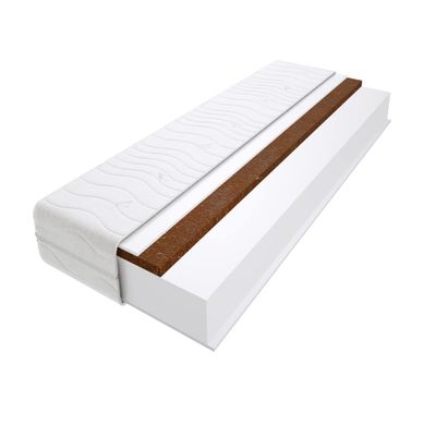 Godre Foam Mattress 110 x 220 cm Double Mattress, H3 & H5 Comfort Foam, 16 cm High, Coconut Fiber with Climate Fiber, Hypoallergenic, HR Foam, Reversible, Quilted & Removable Dora Max Cover