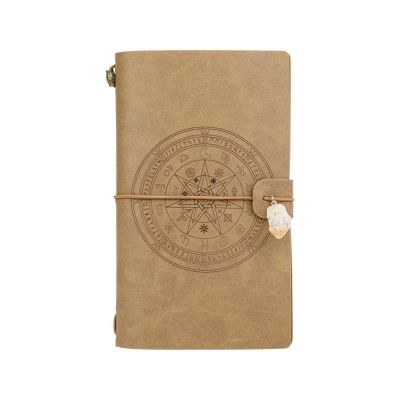 TANYTAO-SHOP Notebook for Men and Women, Crystal Stone Retro Diary and Sketchbook with Health Stone, Khaki
