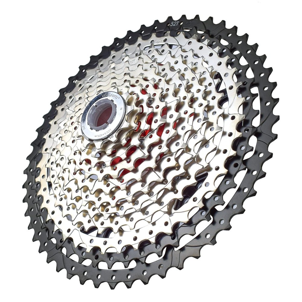 VG Sports 8/9/10/11/12-Speed Ultralight MTB Bicycle Cassette, 11-40T/11-42T/11-46T/11-50T/11-52T, Shimano/SRAM Compatible