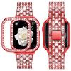 Supoix Compatible Apple Watch Band, 44 mm, Red, with Rhinestone Case and 2 Protective Cases view 1