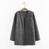 Women's Gray Chunky Knit Cardigan view 1