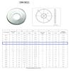 TERF M5 Flat Washers, Steel, 5 x 15 x 1.6 mm, Form G, 50 Pack view 2