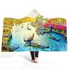 Hooded Blanket with Landscape World-Famous Landmarks view 1