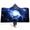 Hooded Throw Blanket, Starry Sky and Milky Way, Double-Layer Plush, 3D Digital Print, 130 x 150 cm view 1