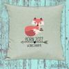 Kleckerliese Decorative Pillow Cover, Born 2022 Fox Design, Custom Name/Text, 40 x 40 cm, White view 3