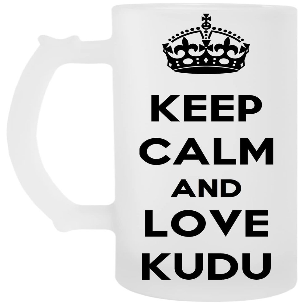Keep Calm and Love Kudu Transparent Beer Mug