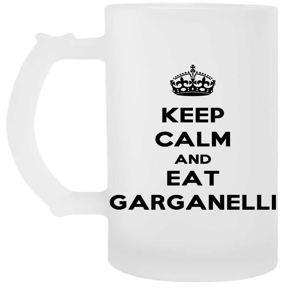 Keep Calm and Eat Garganelli Transparent Beer Mug