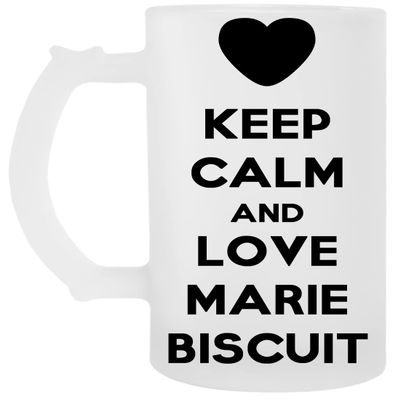 Keep Calm and Love Marie Biscuit Transparent Beer Mug