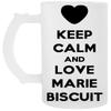 Keep Calm and Love Marie Biscuit Transparent Beer Mug view 1