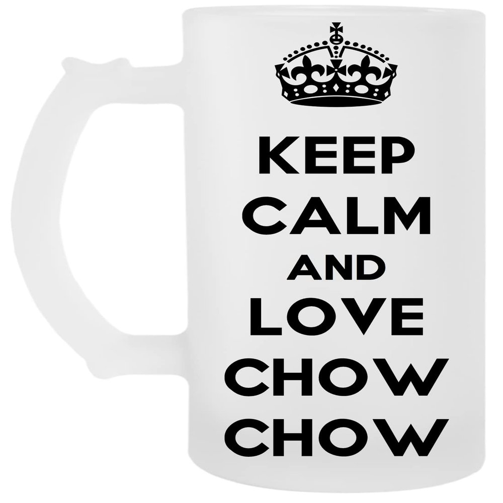 Keep Calm and Love Chow Chow Transparent Beer Mug