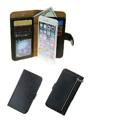 K-S-Trade Slim Wallet Case for HiSense Infinity H50 Zoom, Black Faux Leather
