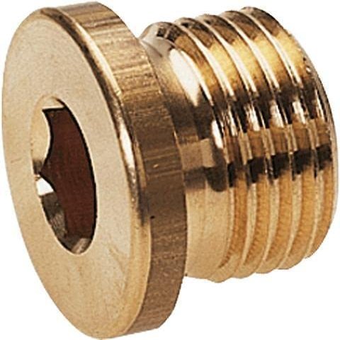 VSBS-ISK-G1/8A-MS-DIN908-FL Brass Plug Screw with Cylindrical Male Thread and Hex Socket