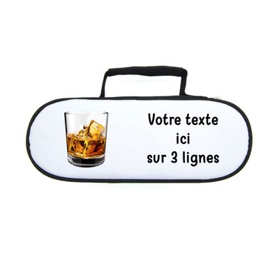 Mygoodprice Customizable Pétanque Ball Case with Whiskey Glass Pictogram