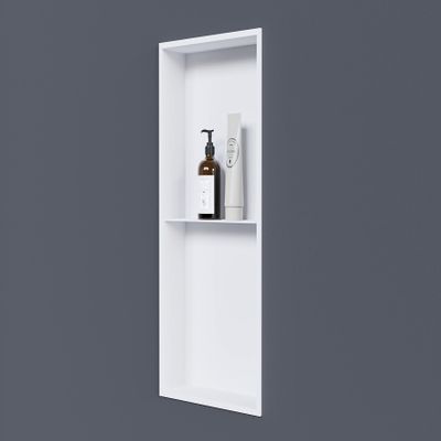 Bernstein Stainless Steel Wall Niche NT306010X with Shelf Compartment, 30 x 60 x 10 cm, White