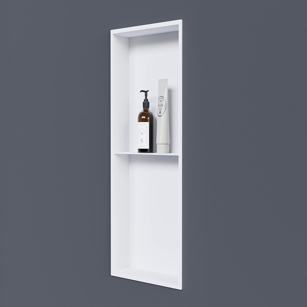 Bernstein Stainless Steel Wall Niche NT306010X with Shelf Compartment, 30 x 60 x 10 cm, White