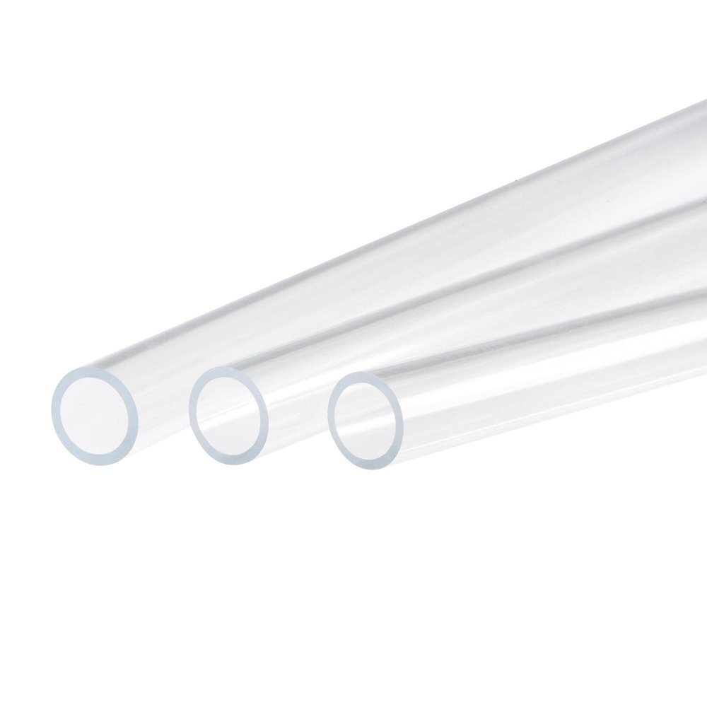 sourcing map 3-Piece Transparent PVC Tube, 14 mm ID, 18 mm OD, 500 mm Length, Acrylic Plastic Tube for Lamp Making, Floor Lamps, Furniture
