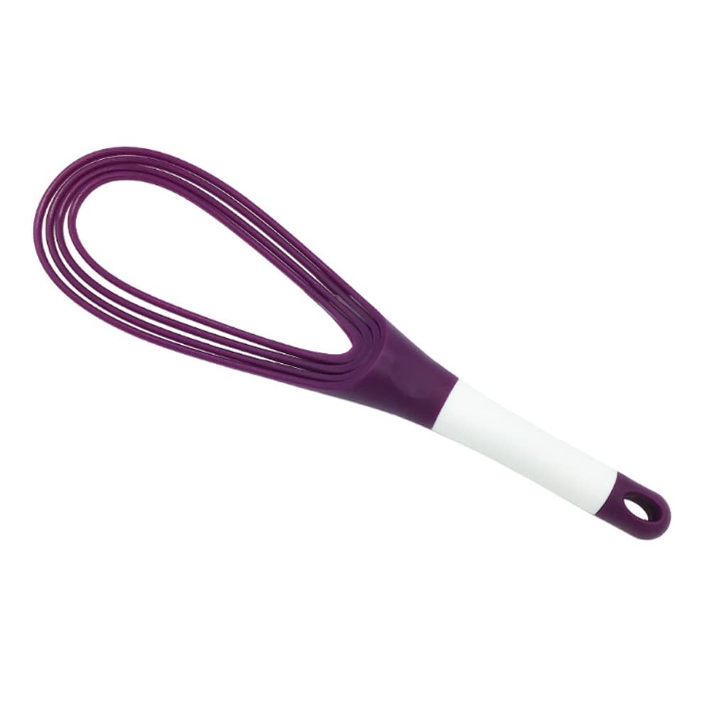 TopHomer 2-in-1 Flat Whisk, 360-Degree Rotating Egg Beater Balloon Whisk for Baking, Cooking, Frothing, Stirring and Mixing