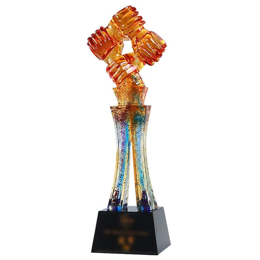 12-Inch Fist Trophy for Outstanding Corporate Employees, Party Celebrations, Award Ceremonies and Thank-You Gifts (Orange, 30 × 10 cm)