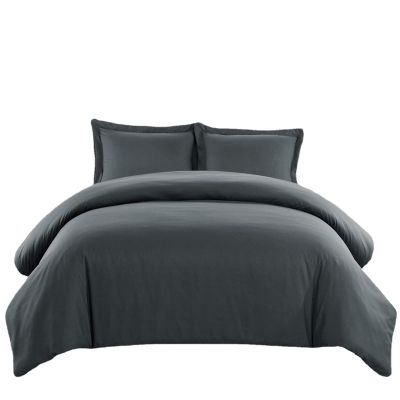 DZYP Microfiber Bedding Set with Pillowcases, Super Soft and Breathable, Anthracite Dark Gray, 66 x 90 in