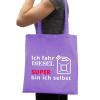 I Drive Diesel, Super, I Am Myself Cotton Tote Bag – Climate CO2 Gasoline Fuel Purple view 2