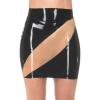 MCWJ Latex Skirt with Front Trim, Rubber Bottoms, Sea Blue and Black, M view 1