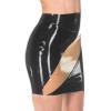MCWJ Latex Skirt with Front Trim, Rubber Bottoms, Sea Blue and Black, M view 3