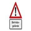 Hazard Warning Sign with Supplementary Signs, Compact Format (235 mm) | Exclamation Mark, Falling Roof Snow, Beware of Dog, Private Road | Traffic Sign No. 101 view 1