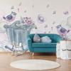 Muralo Non-Woven Photo Wallpaper, Illustrated Birds, Balloons, Flowers - 270 x 180 cm view 1