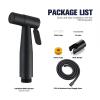 SXLSZ Bidet Handheld Sprayer with Wall Mount, 304 Stainless Steel, 1.2 m Hose, Black view 2