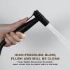 SXLSZ Bidet Handheld Sprayer with Wall Mount, 304 Stainless Steel, 1.2 m Hose, Black view 3