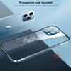 Yidai-Silu Transparent Case for iPhone 12, Screwless Stainless Steel + Silicone Protective Cover, 6.1", Gold view 2