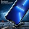 Yidai-Silu Transparent Case for iPhone 12, Screwless Stainless Steel + Silicone Protective Cover, 6.1", Gold view 3