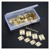 60-Piece Gold Metal Cabinet Hinges for Trunks, Jewelry and Wooden Boxes, 18 × 16 mm and 23 × 19 mm, with 240 Screws and Storage Box view 2