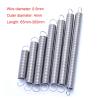 304 Stainless Steel Extension Spring, 0.5 mm Wire, 4 mm OD, Open Hook, 150 mm, 2-Pack view 2