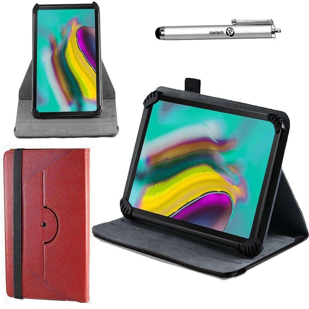 Navitech Protective Case for OKAYSEA 10.1-Inch (25.7 cm) Tablet, 360-Degree Rotating, Red