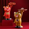 jinyi2016SHOP Creative Cute Happy Tiger Decorative Tray, Key Storage and Living Room Sculpture (Red) view 3