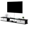 Wall-Mounted Floating TV Cabinet, Entertainment Center, Cable Box and Router Shelf, Black, 120 x 22 x 19 cm view 1