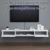 Wall-Mounted Floating TV Cabinet, Entertainment Center, Cable Box and Router Shelf, Black, 120 x 22 x 19 cm view 3