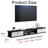 Wall-Mounted Floating TV Cabinet, Entertainment Center, Cable Box and Router Shelf, Black, 120 x 22 x 19 cm view 4