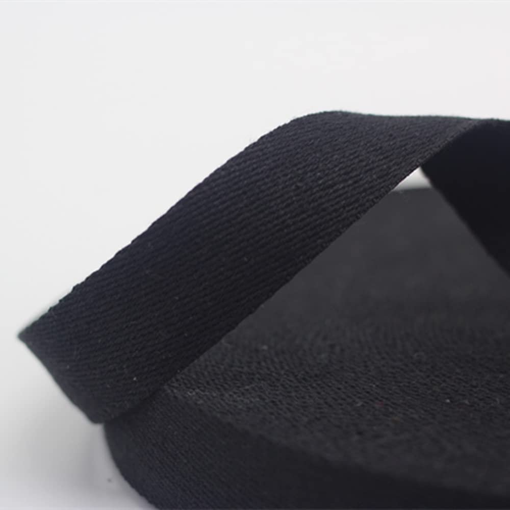 Duories 10-Yard Cotton Bias Tape, Twill Webbing for Bags and DIY Sewing, 38 mm, Black