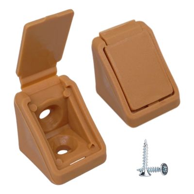 100-Pack Light Brown Plastic Corner Braces, 20 x 20 x 18 mm, 90-Degree Angle Connectors with Screws