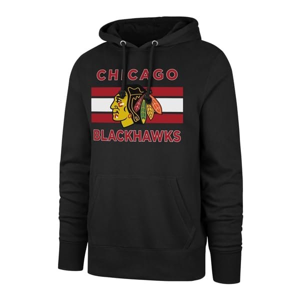 '47 Chicago Blackhawks Stripe Burnside NHL Hoodie Black
