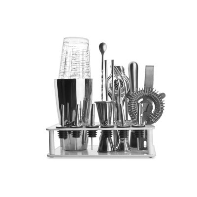 Liudan Cocktail Shaker Set, Stainless Steel Martini Mixer Kit with Muddler, Mixing Spoon and Jigger, Color C