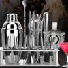 Liudan Cocktail Shaker Set, Stainless Steel Martini Mixer Kit with Muddler, Mixing Spoon and Jigger, Color C view 3
