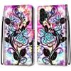 ShinyCase PU Leather Wallet Flip Case for Samsung Galaxy A13 4G, Rose Line Art view 1