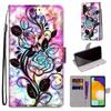 ShinyCase PU Leather Wallet Flip Case for Samsung Galaxy A13 4G, Rose Line Art view 2
