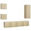 vidaXL 5-Piece TV Cabinet Set Sonoma Oak Engineered Wood view 1